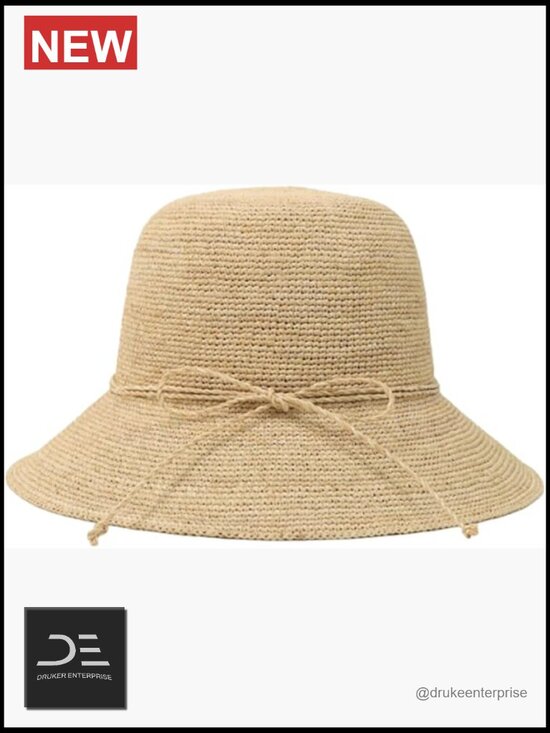 Handmade Natural Raffia Woven Sun Hat Foldable Bucket Hat Summer Beach Floppy main image 7